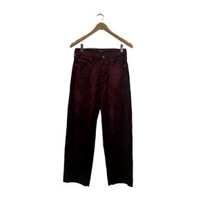 Fidelity High Rise Suede Burgundy Straight Pant size 24